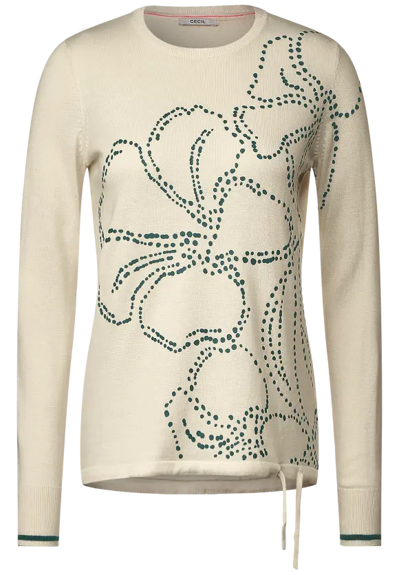 302412- Knit Jumper with floral pattern-Cecil