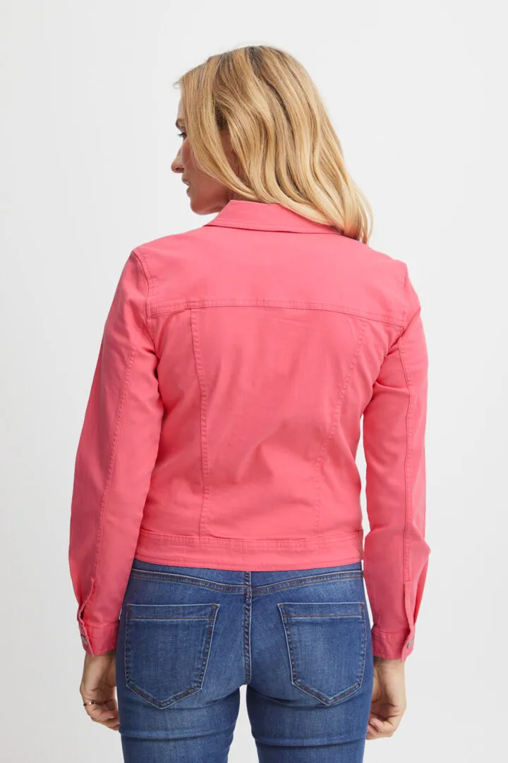 9189- Rose Pink Denim Jacket- Fransa