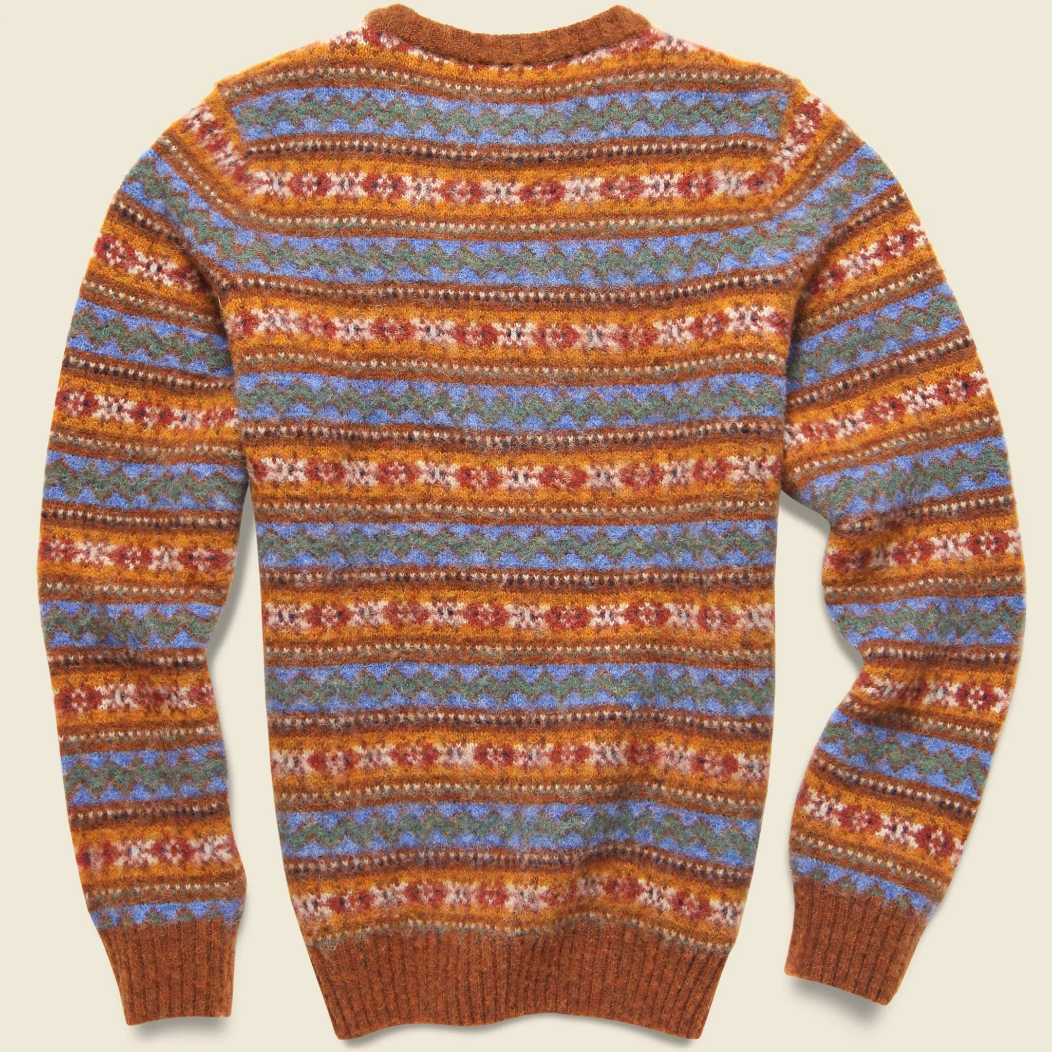 A Day In The Wool Fairisle Crew Sweater - Rustic