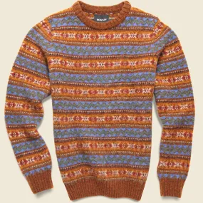 A Day In The Wool Fairisle Crew Sweater - Rustic