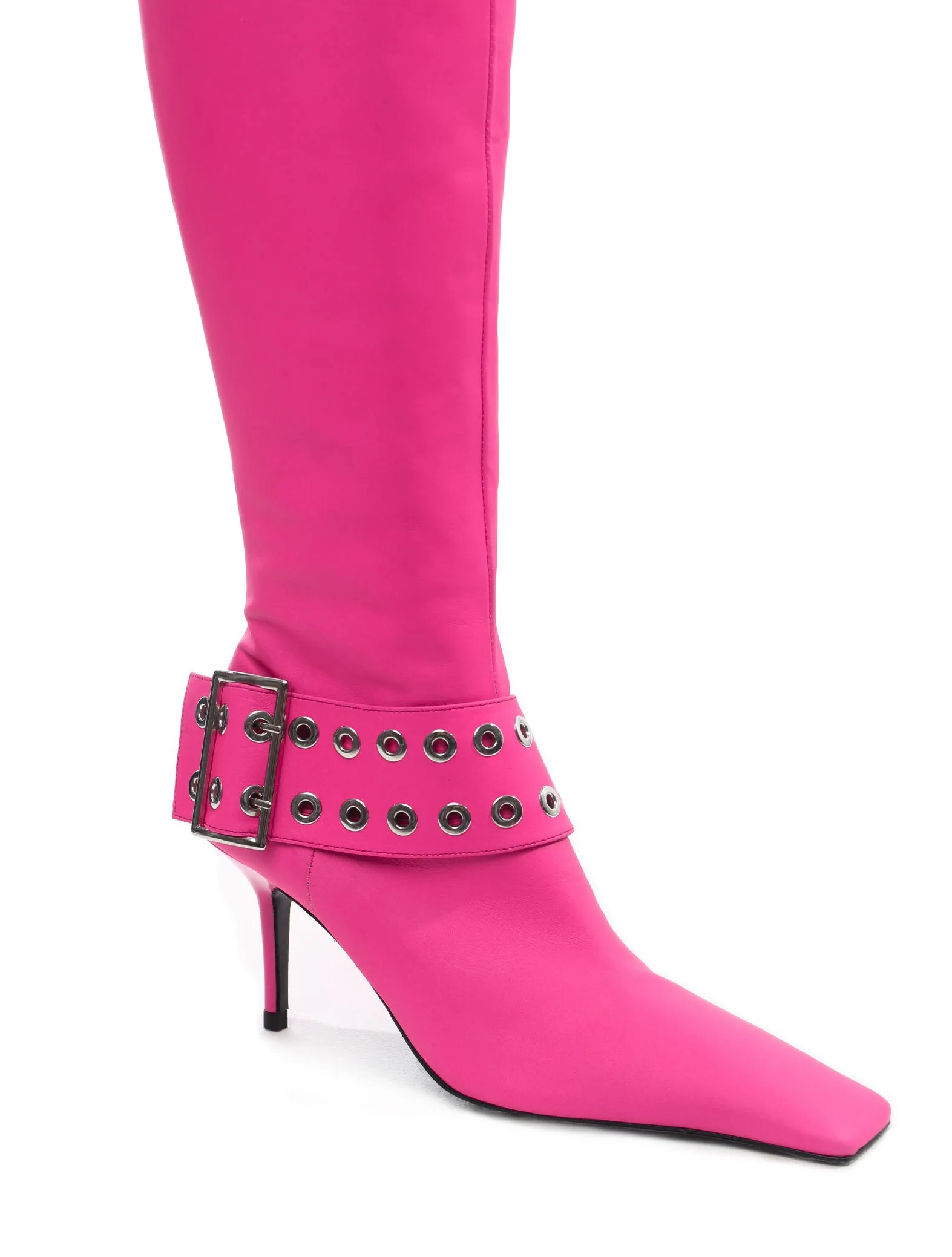 ABRA Pink Belt Knee High Boots