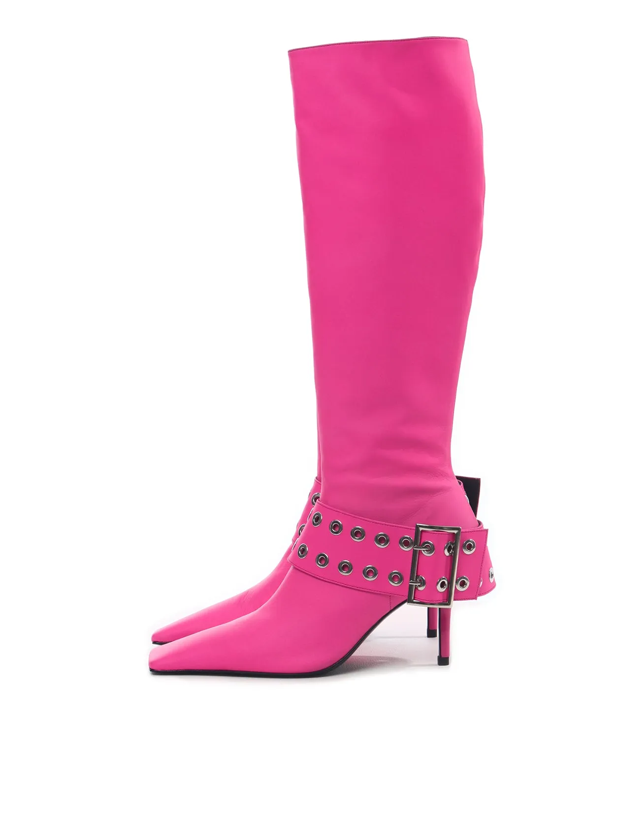 ABRA Pink Belt Knee High Boots