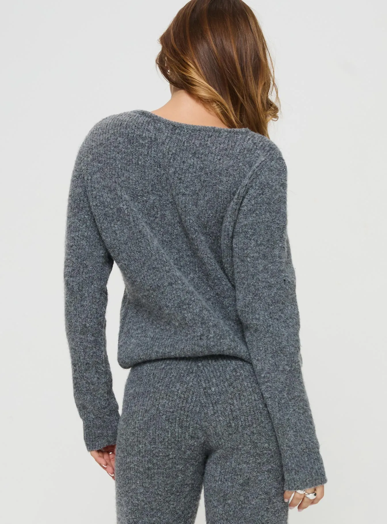 Abrams Rib Knit Crew Sweater Charcoal Marle