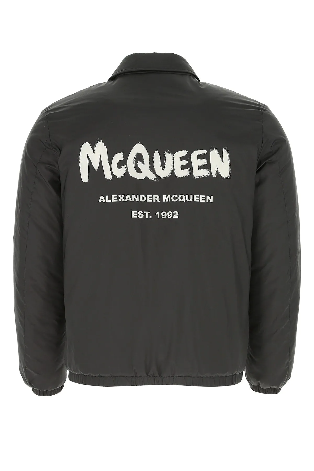 Alexander McQueen Logo Printed Long Sleeved Bomber Jacket