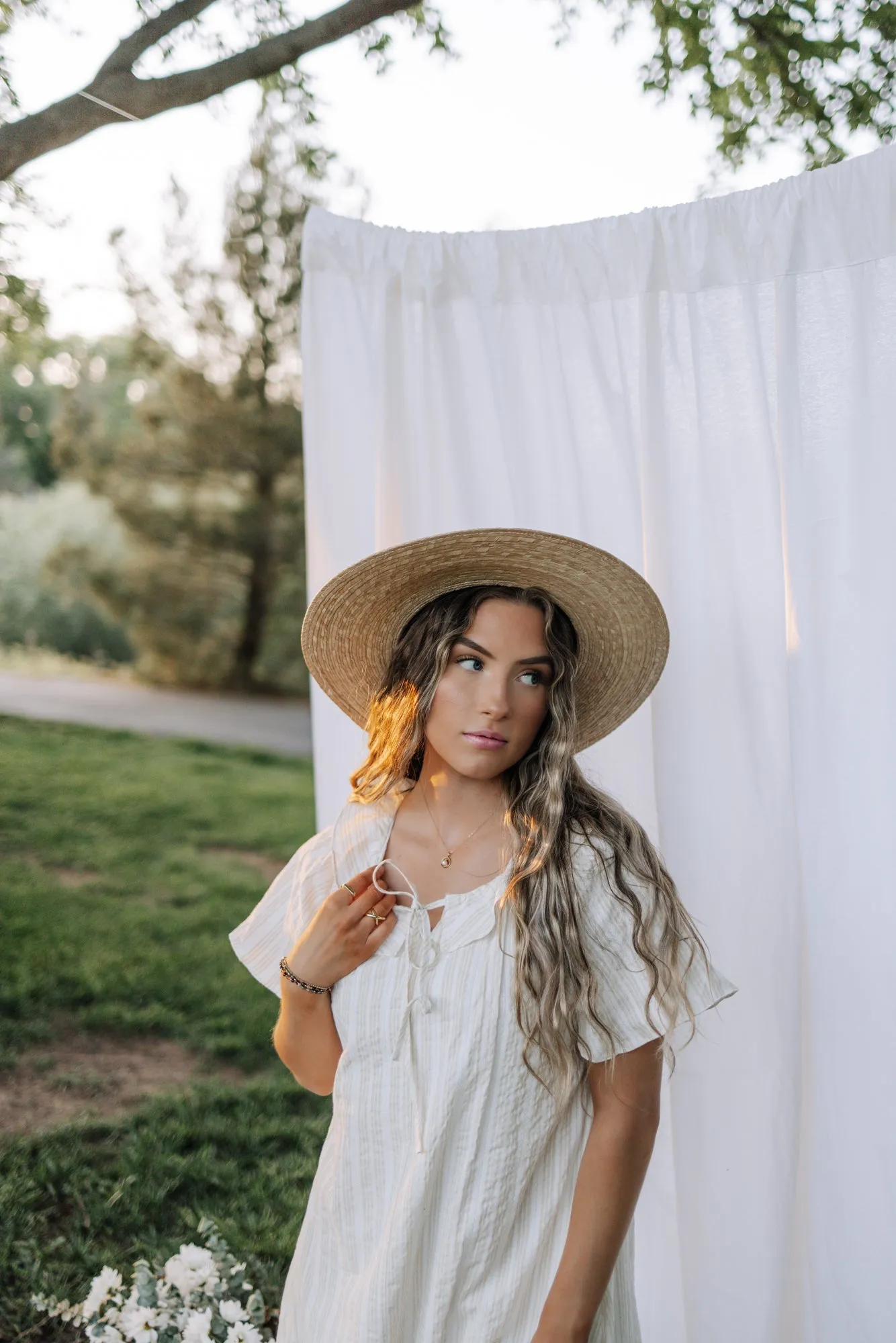 Andra Midi Dress In Ivory Taupe