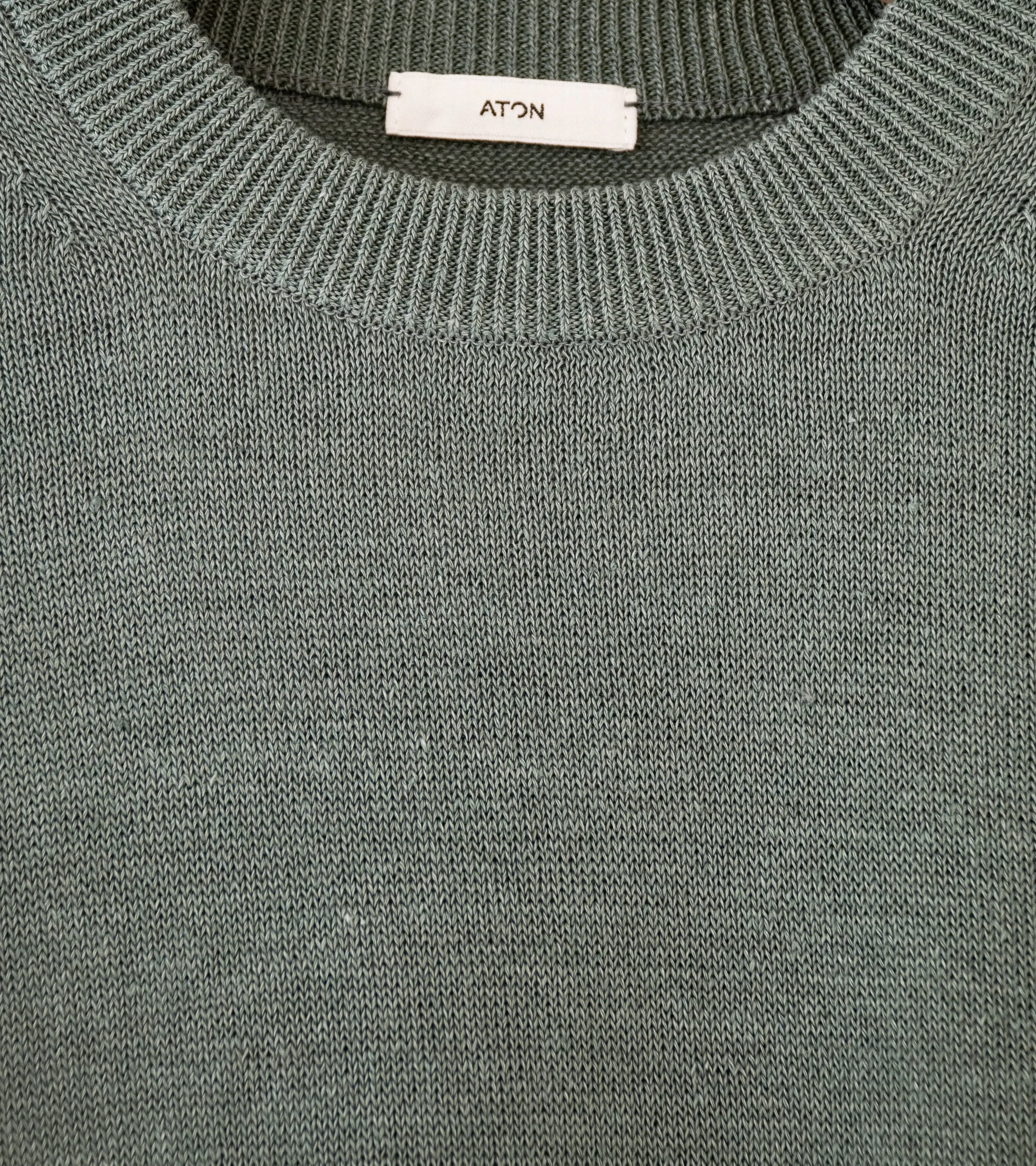 Aton 'Crewneck Sweater' (Green Hemp Knit)