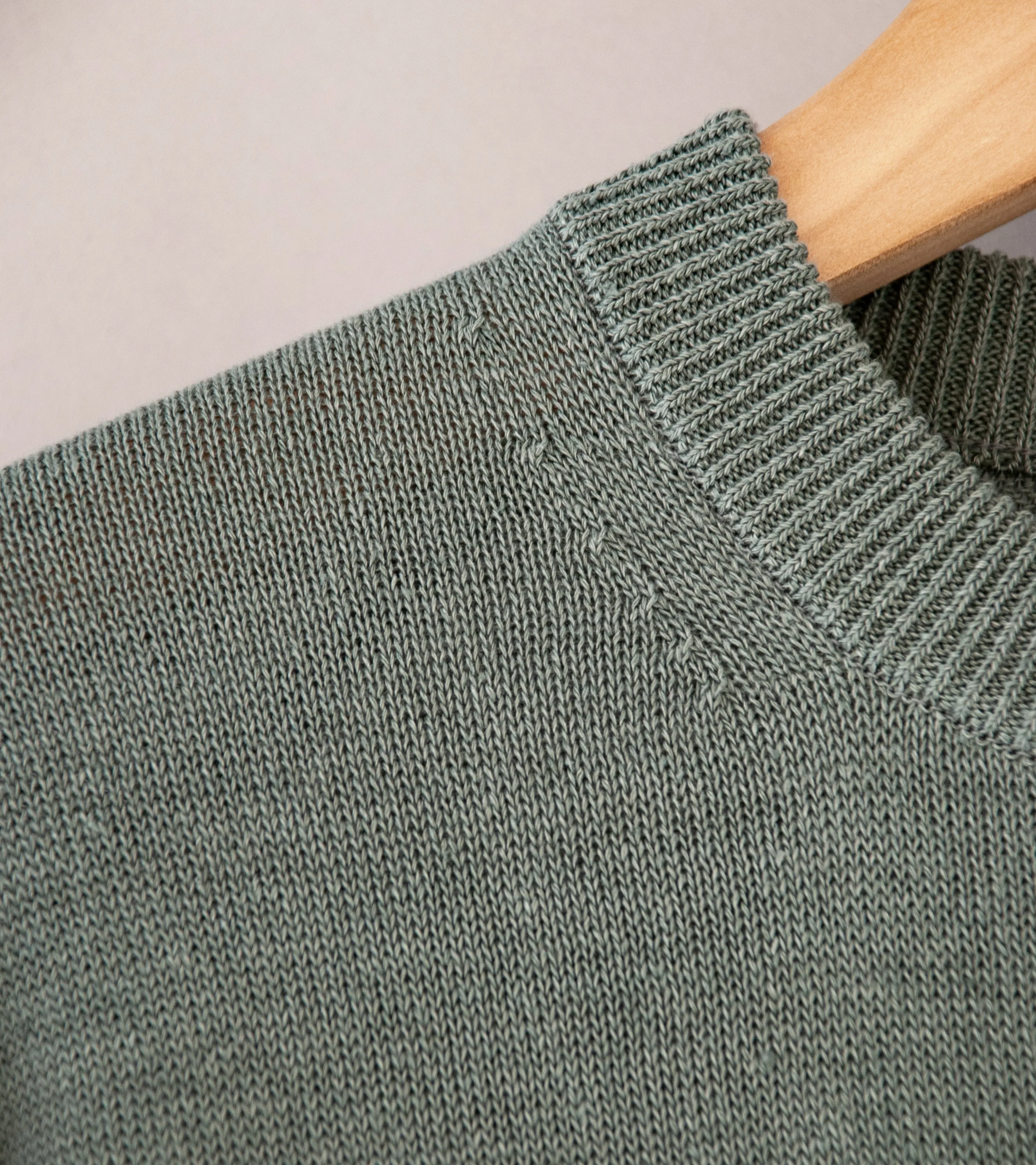 Aton 'Crewneck Sweater' (Green Hemp Knit)