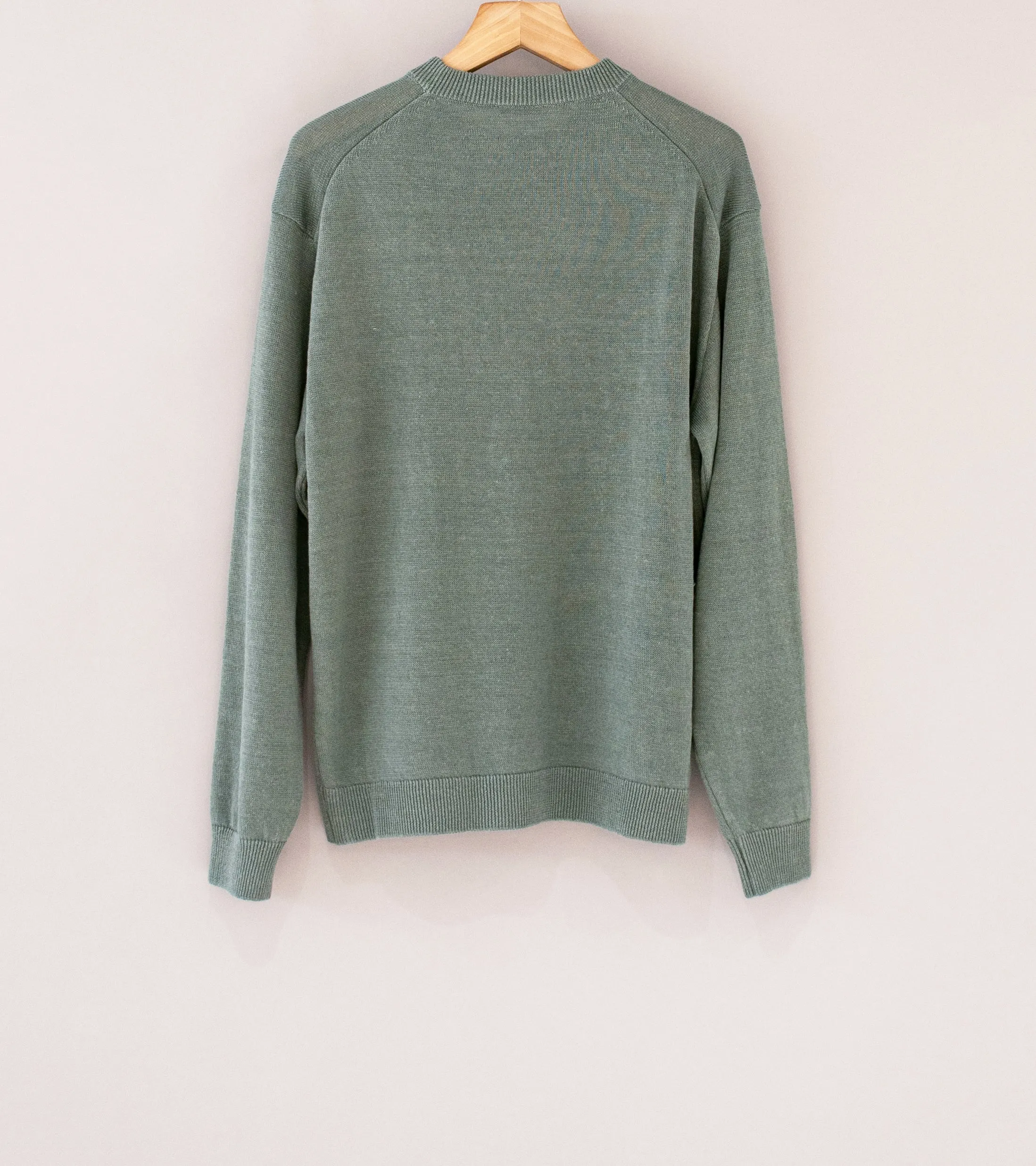 Aton 'Crewneck Sweater' (Green Hemp Knit)