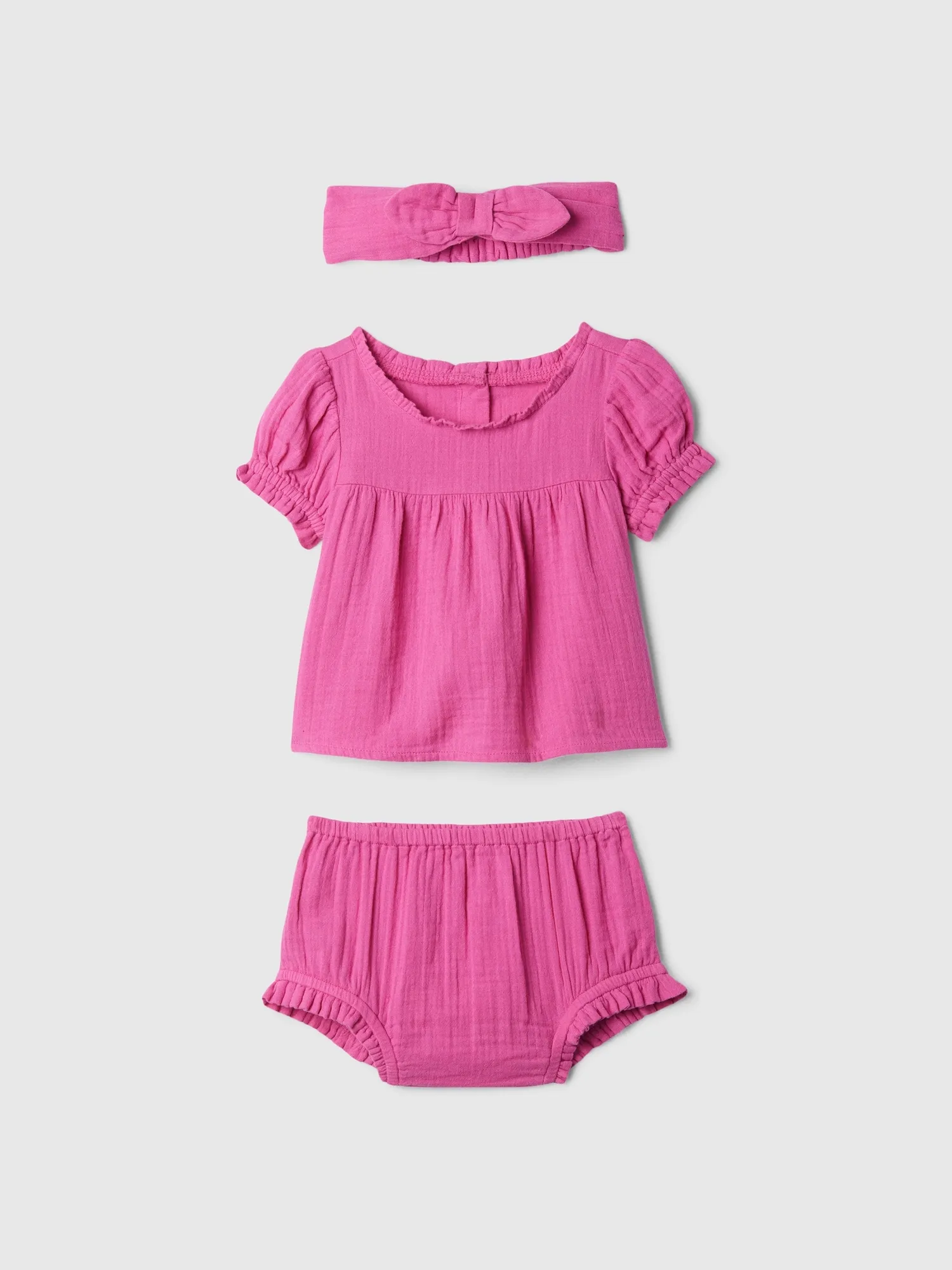 Baby Gauze Three-Piece Outfit Set