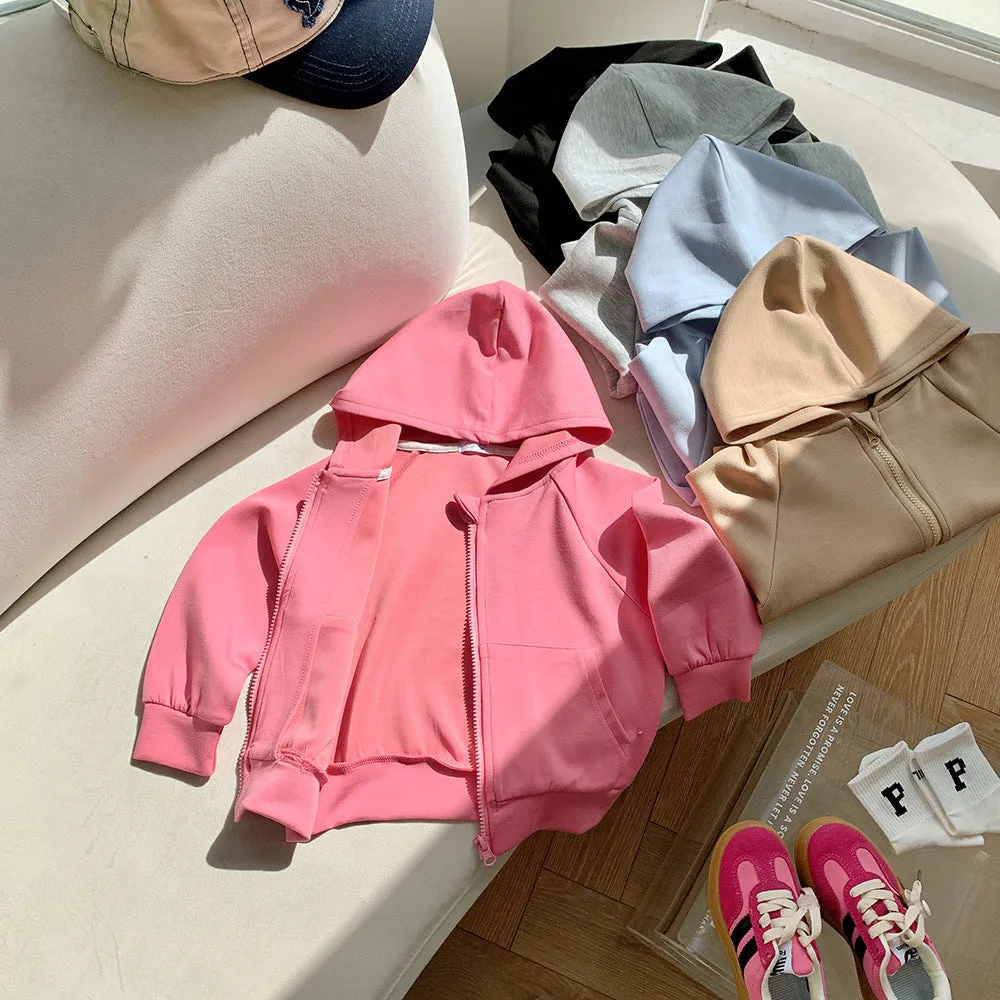 Baby Kid Girls Solid Color Jackets Outwears Wholesale 23090680