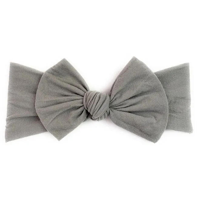 Baby Wisp Headband Nylon Bow 0M+ Grey