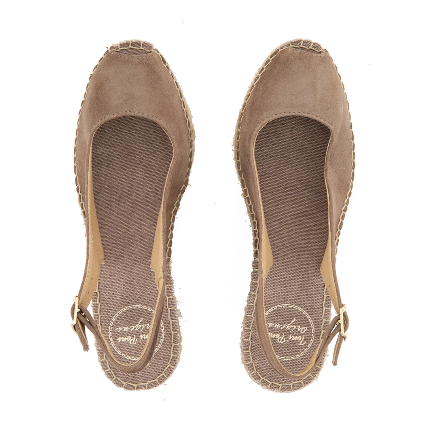 Basic Cushioned Suede Leather Wedge Espadrille for Women - Calpe