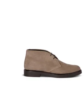 Beige suede chukka boots