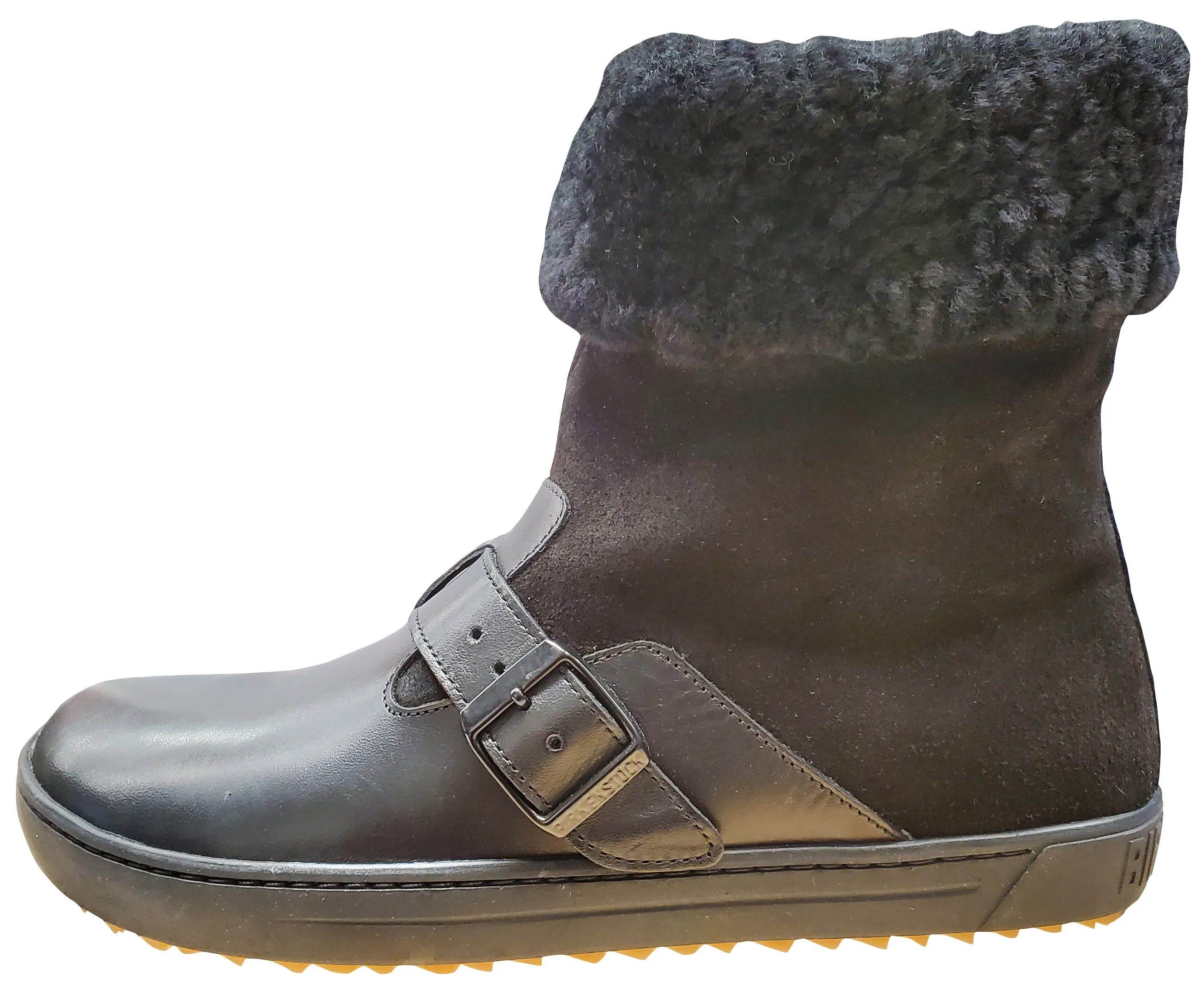 Birkenstock Stirling Shearling Lined Boot Black Leather Regular Width