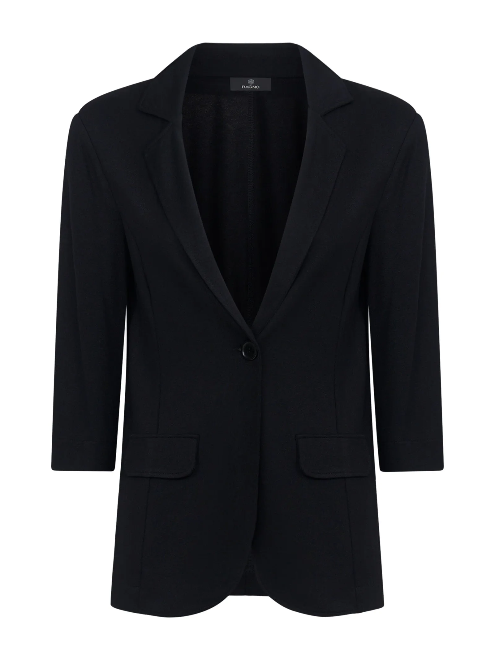 Blazer in jersey di viscosa crêpe - Nero