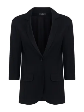 Blazer in jersey di viscosa crêpe - Nero