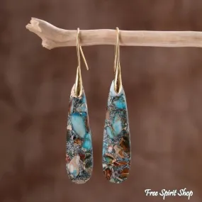 Blue Imperial Stone Drop Earrings