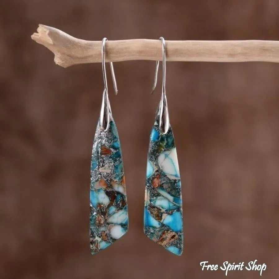 Blue Imperial Stone Drop Earrings