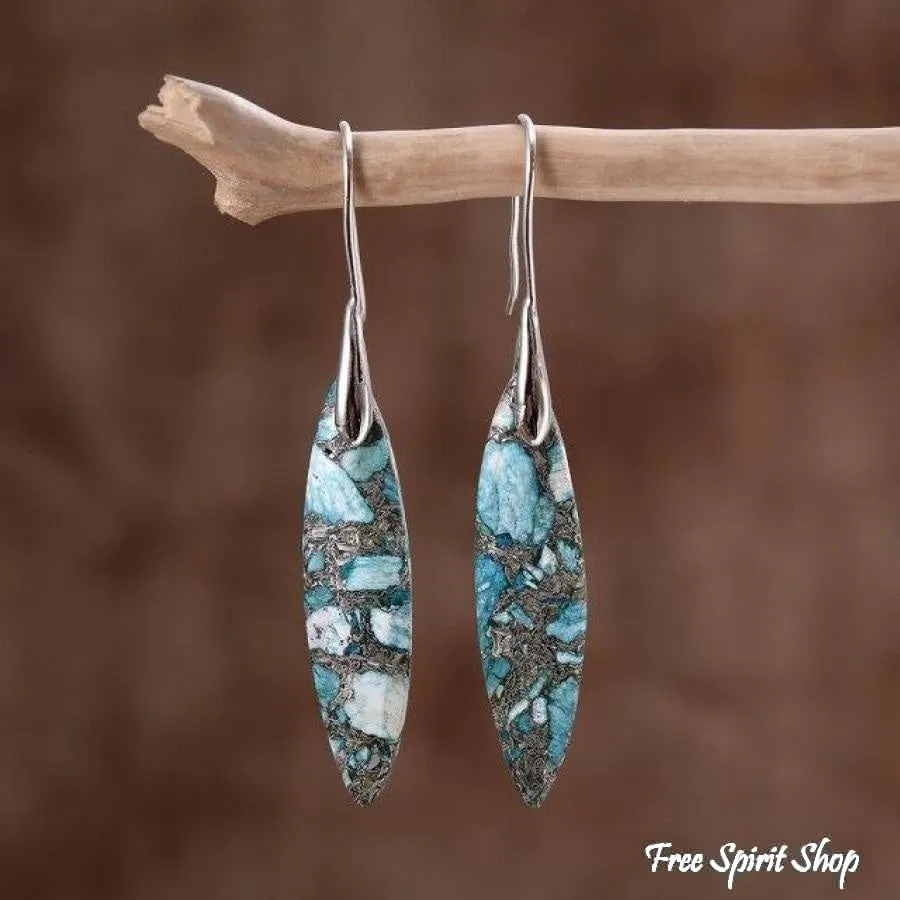 Blue Imperial Stone Drop Earrings