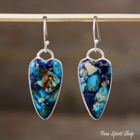 Blue Jasper Heart Earrings