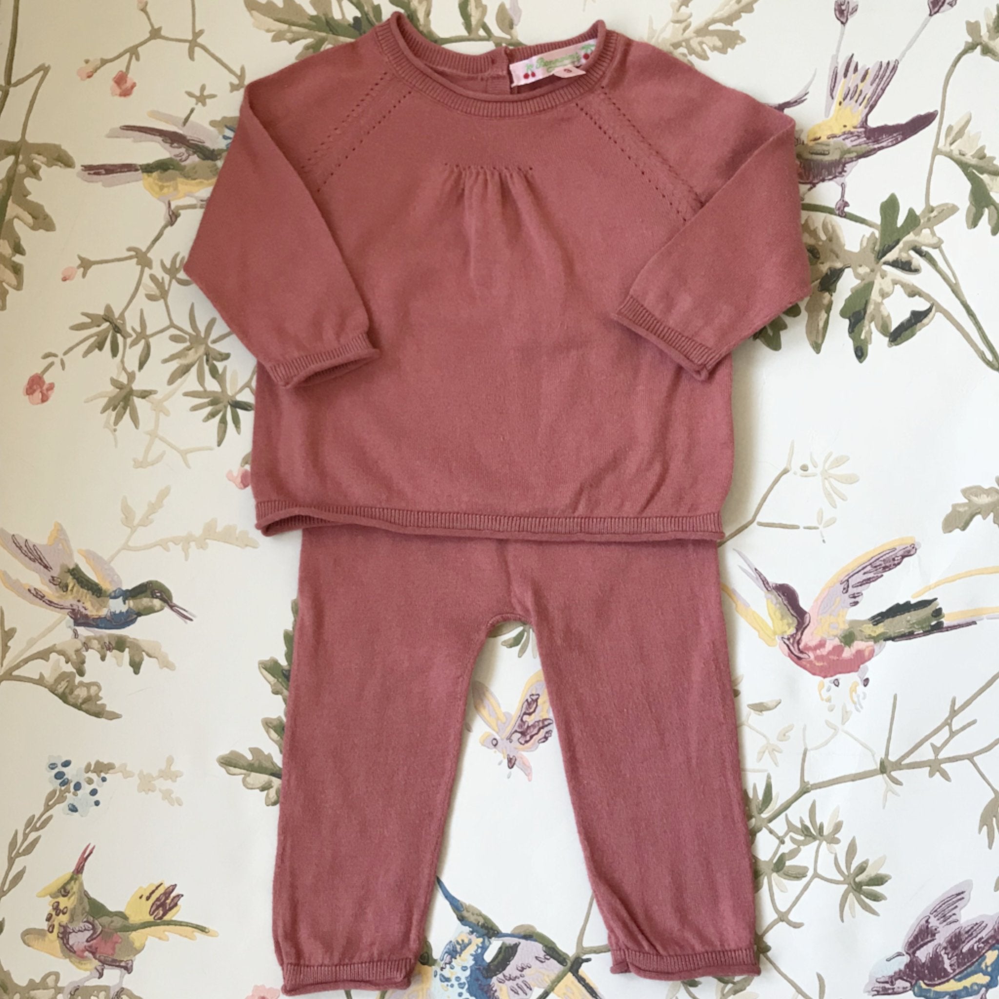 Bonpoint Rust Cotton Jumper And Leggings Set