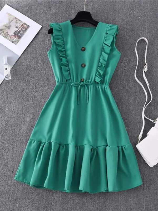 Casual Ruffle Women Mini Dress