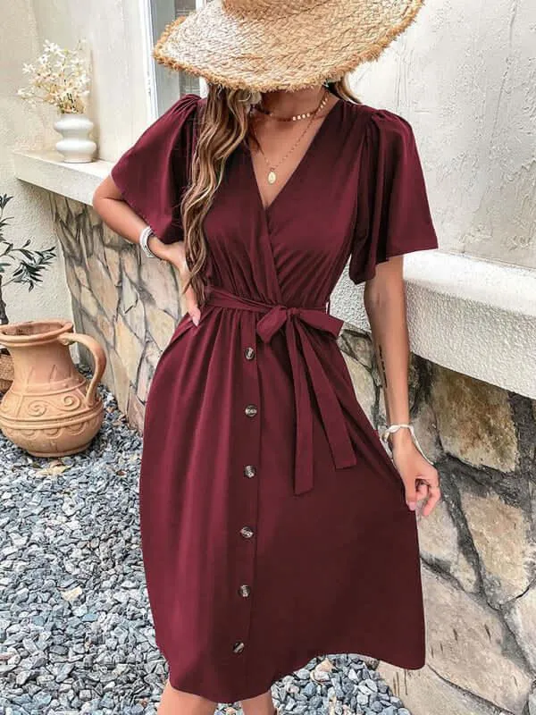 Casual Short Women Midi Dress