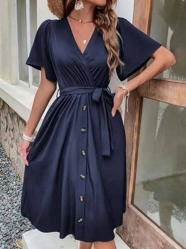 Casual Short Women Midi Dress