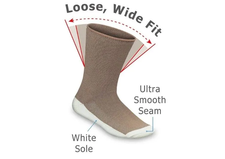 Casual/Dress Diabetic Socks - Brown