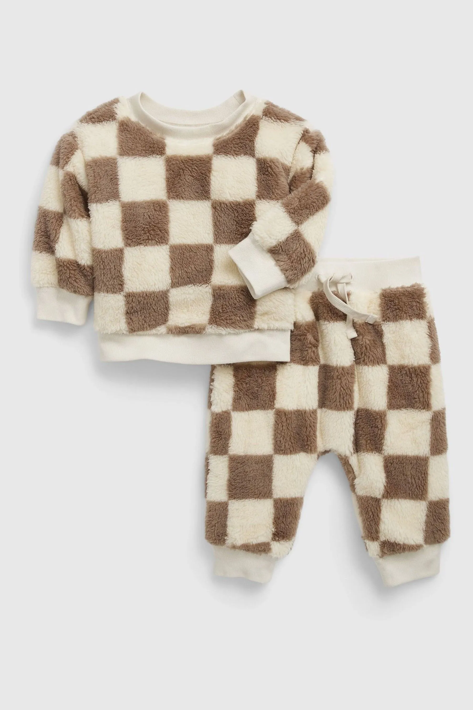 Checkered Sherpa Outfit Set