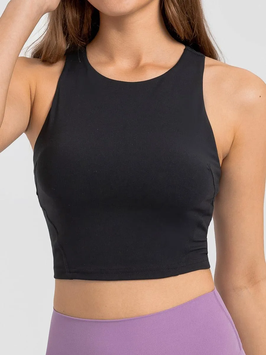 Crop Tank Top High Neck