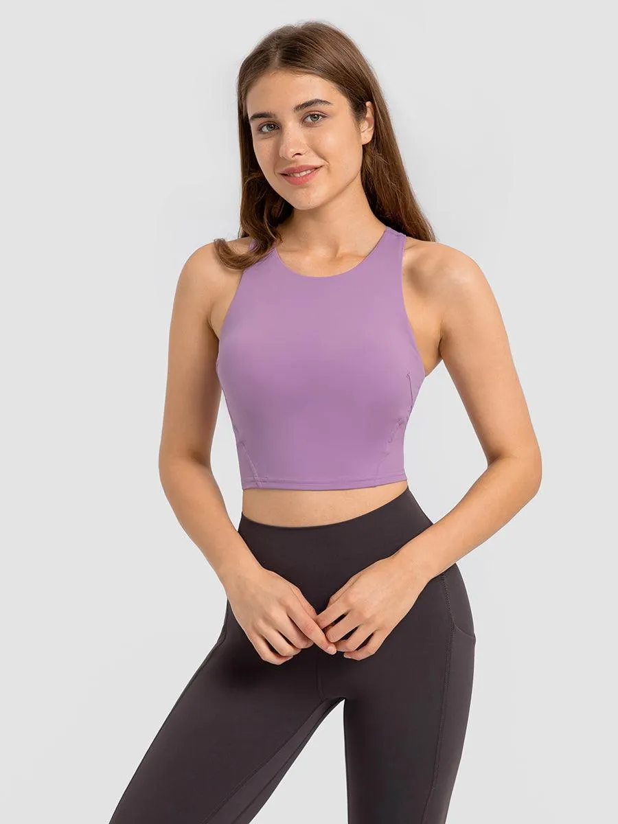 Crop Tank Top High Neck