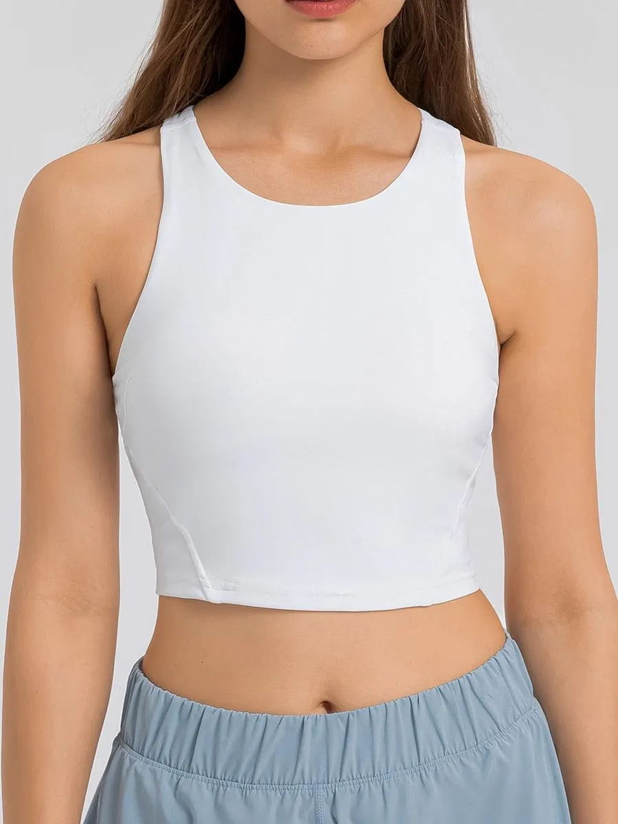 Crop Tank Top High Neck