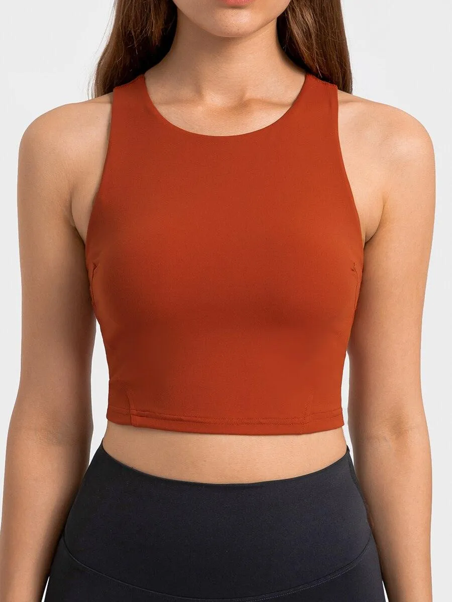 Crop Tank Top High Neck