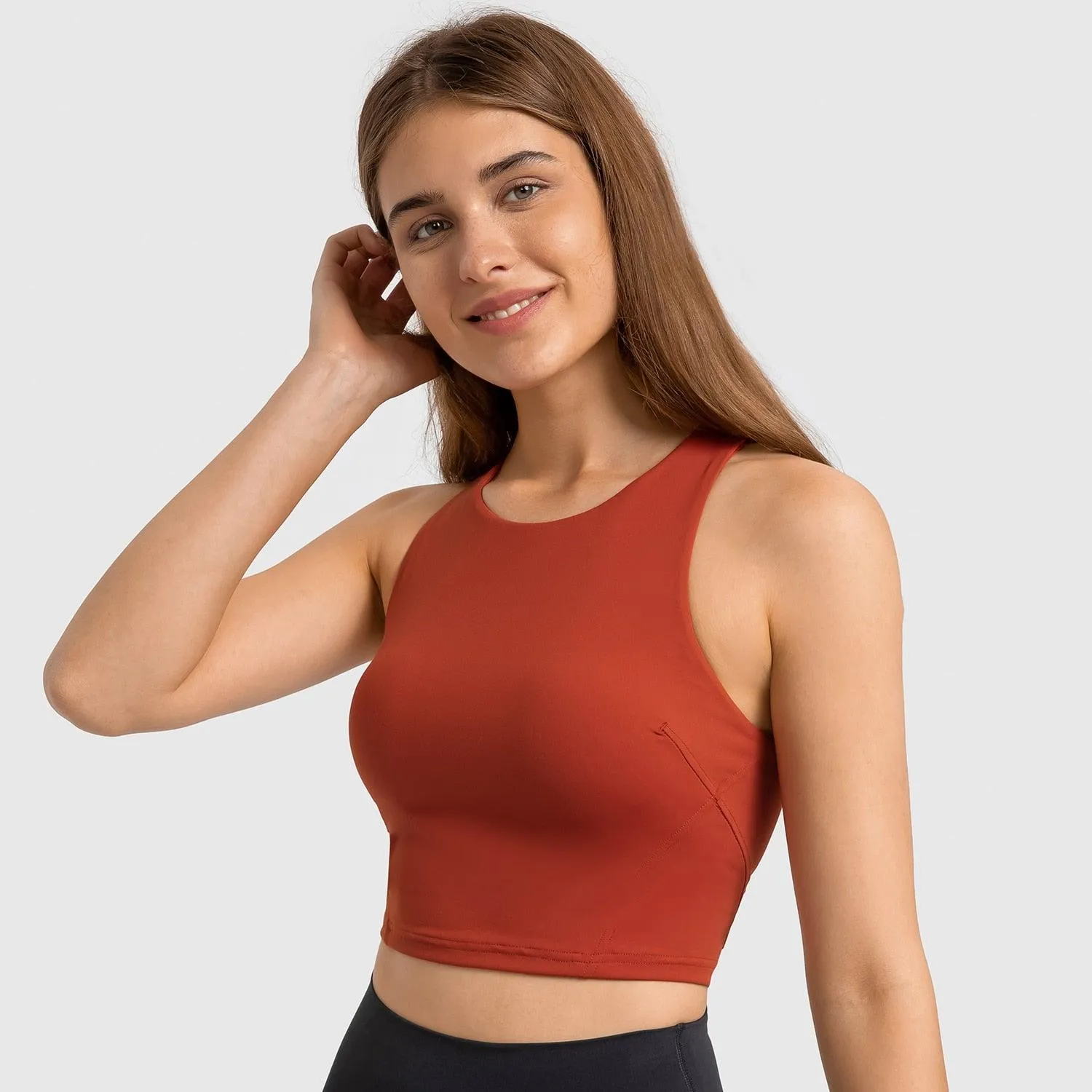 Crop Tank Top High Neck