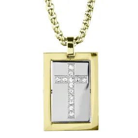 Cross Dog Tag Pendant