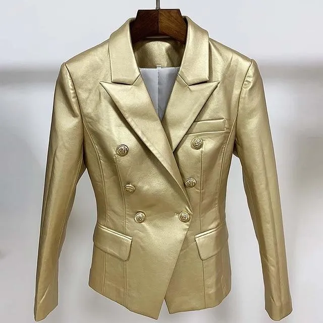 Designer Leather Blazer Women - Casual - Plain-Solid