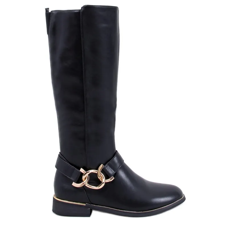 Devers Black chain-link boots