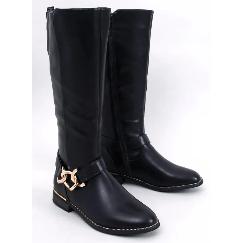 Devers Black chain-link boots