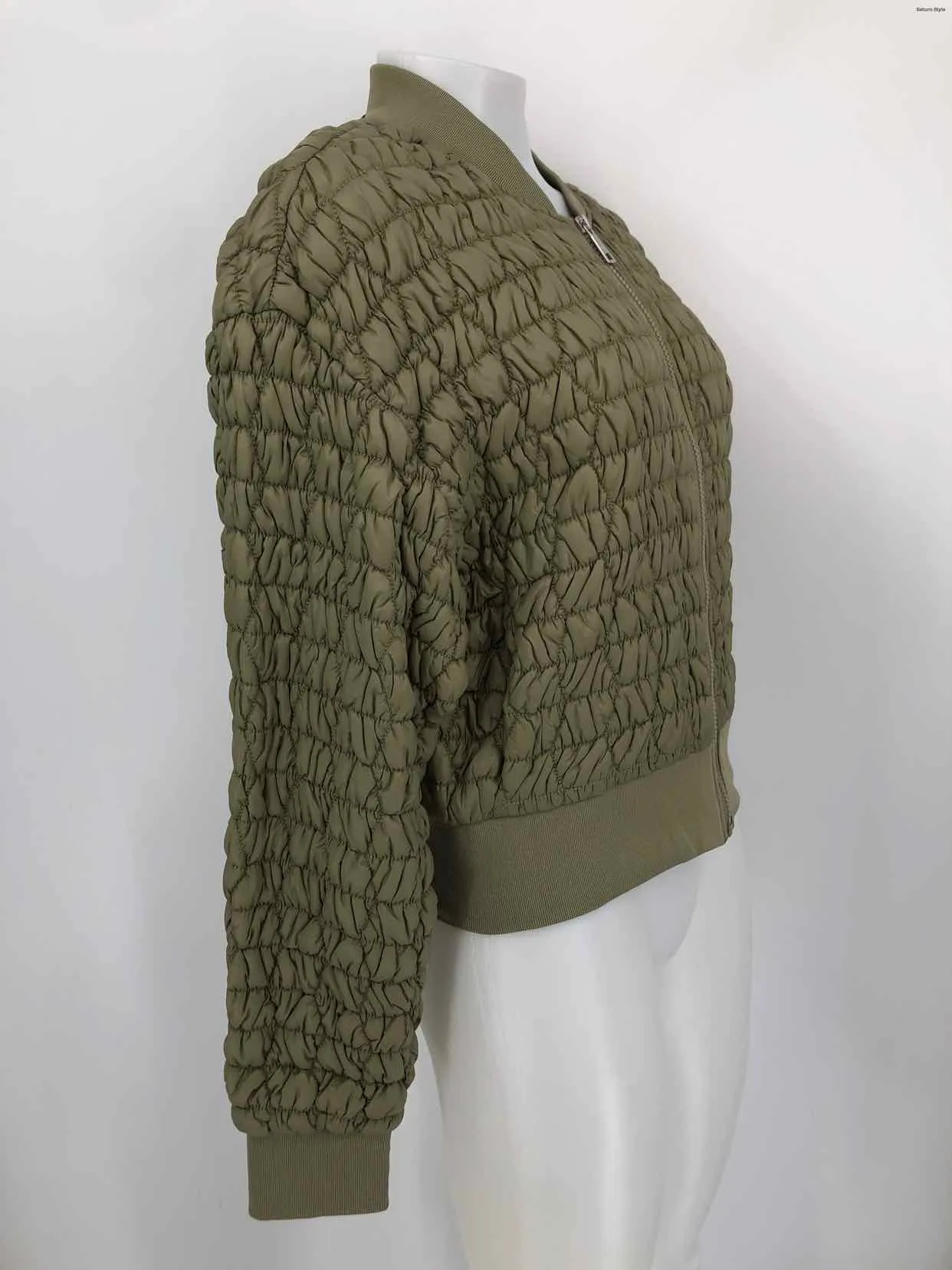 DKNY Olive Quilted Bomber Women Size MEDIUM (M) Jacket