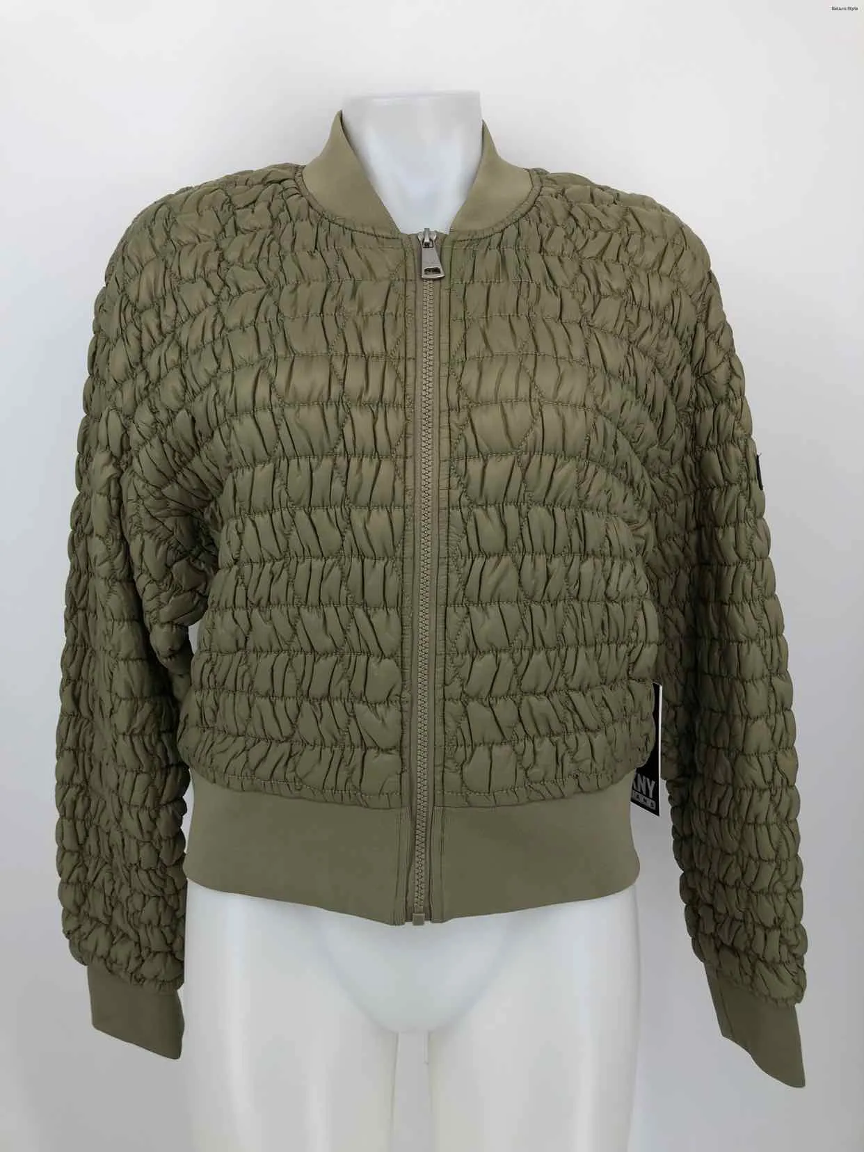 DKNY Olive Quilted Bomber Women Size MEDIUM (M) Jacket