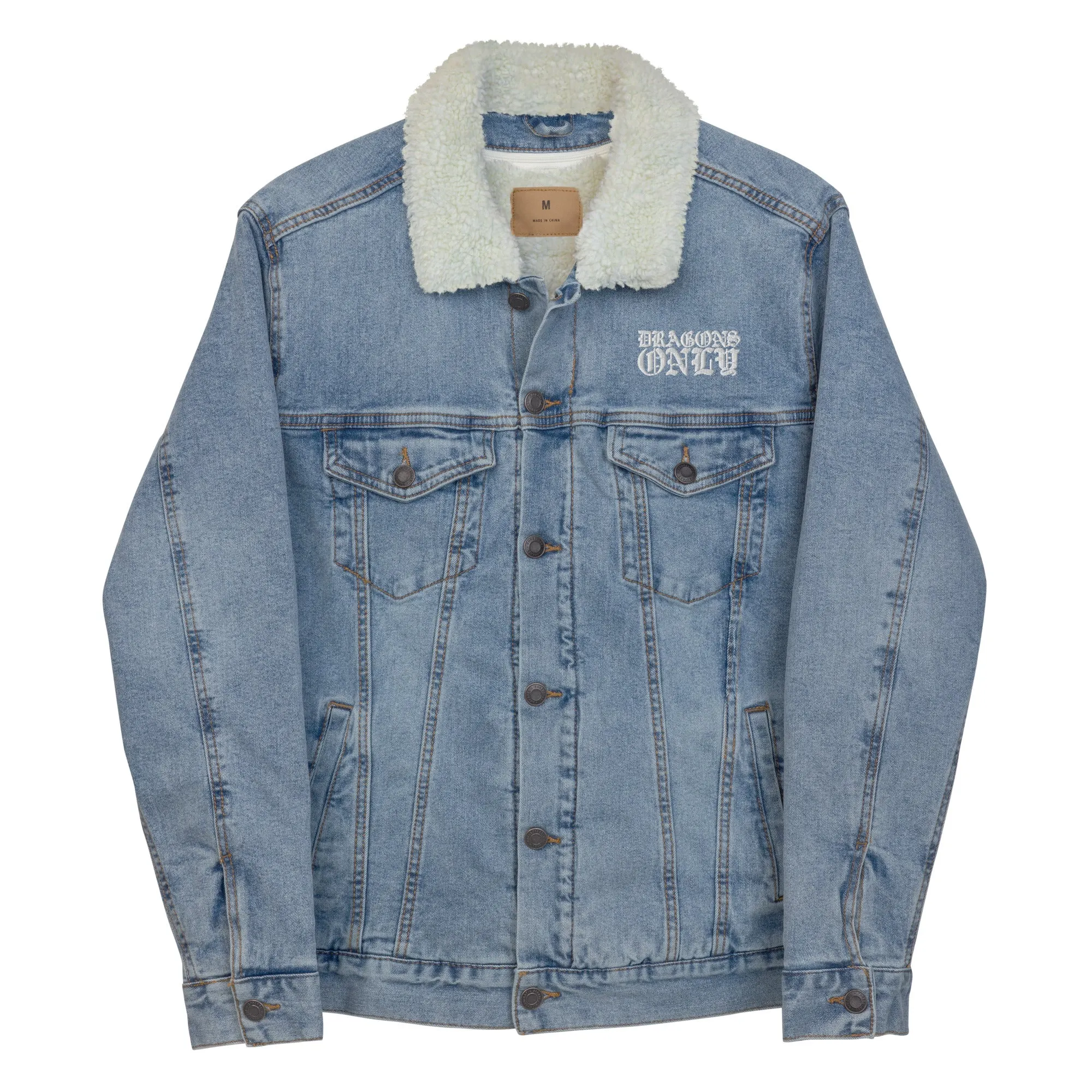 DRAGONS ONLY UNISEX DENIM SHERPA JACKET