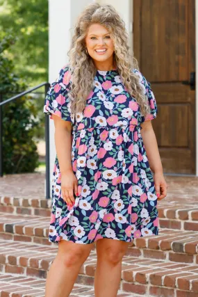 Easy Peasy Babydoll Dress, Navy