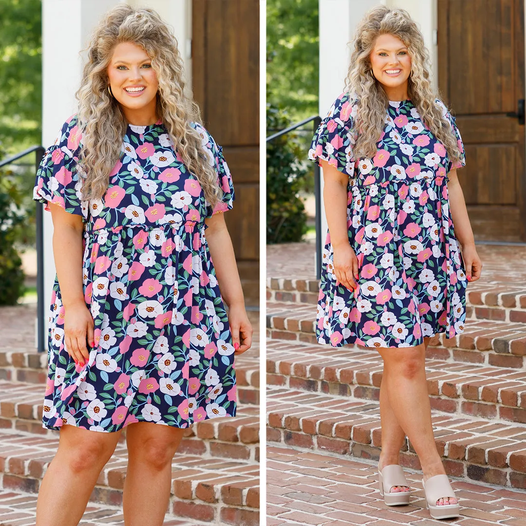 Easy Peasy Babydoll Dress, Navy