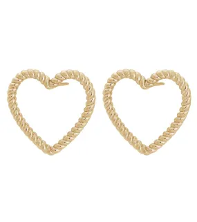 Edblad - Rope Heart Studs Medium Gold