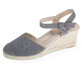 Espadrilles fermées Femme talon Grise