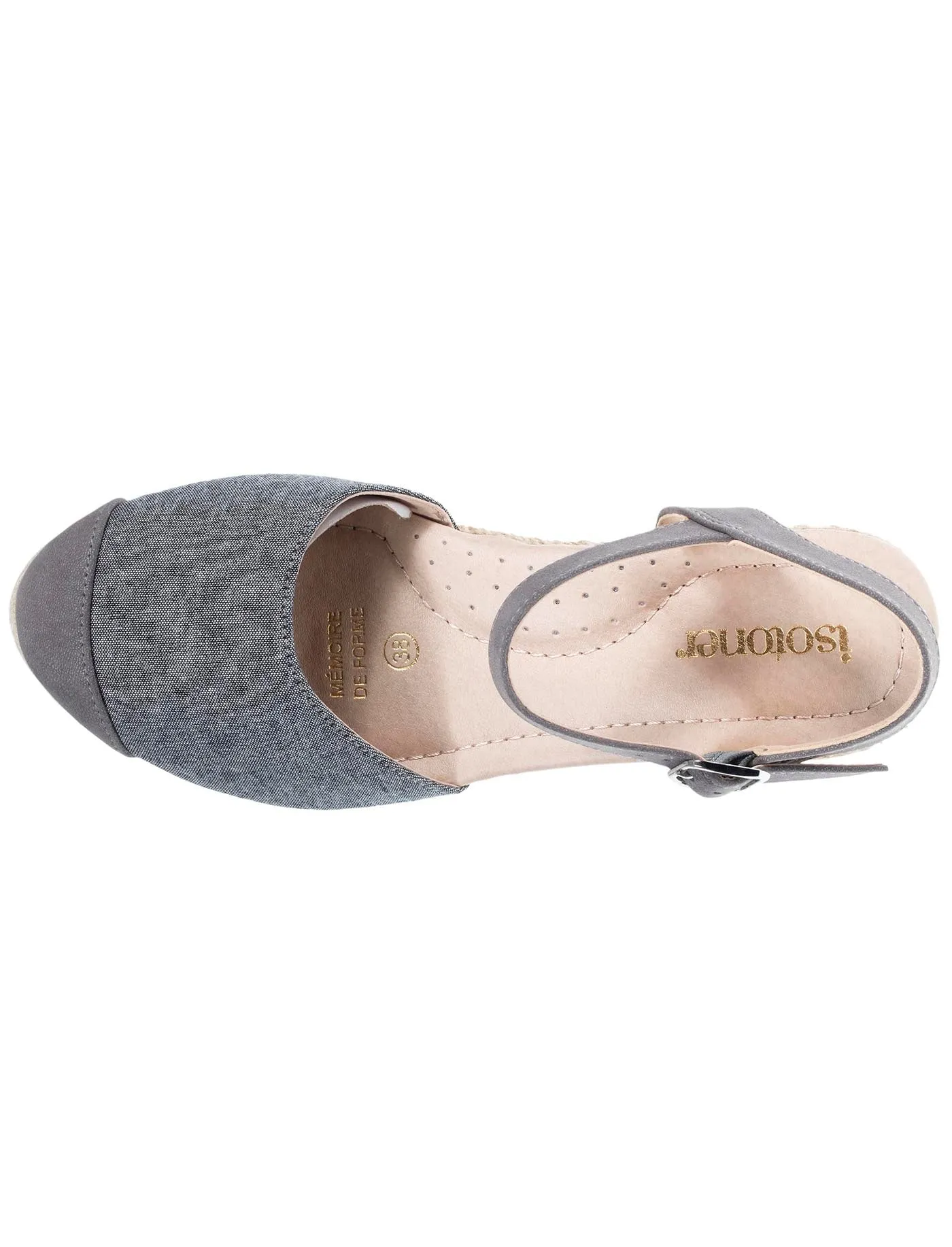 Espadrilles fermées Femme talon Grise