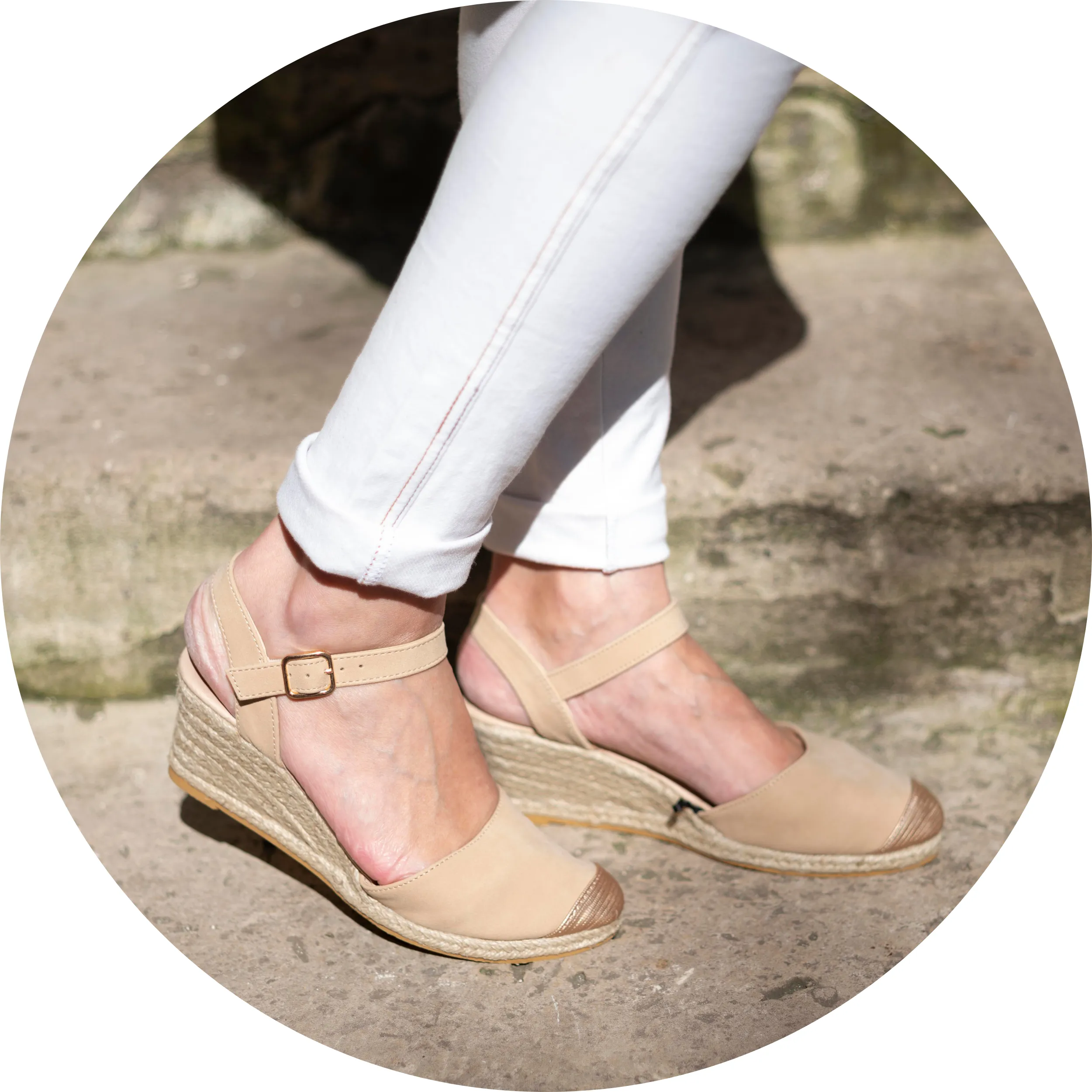 Espadrilles fermées Femme talon Nude