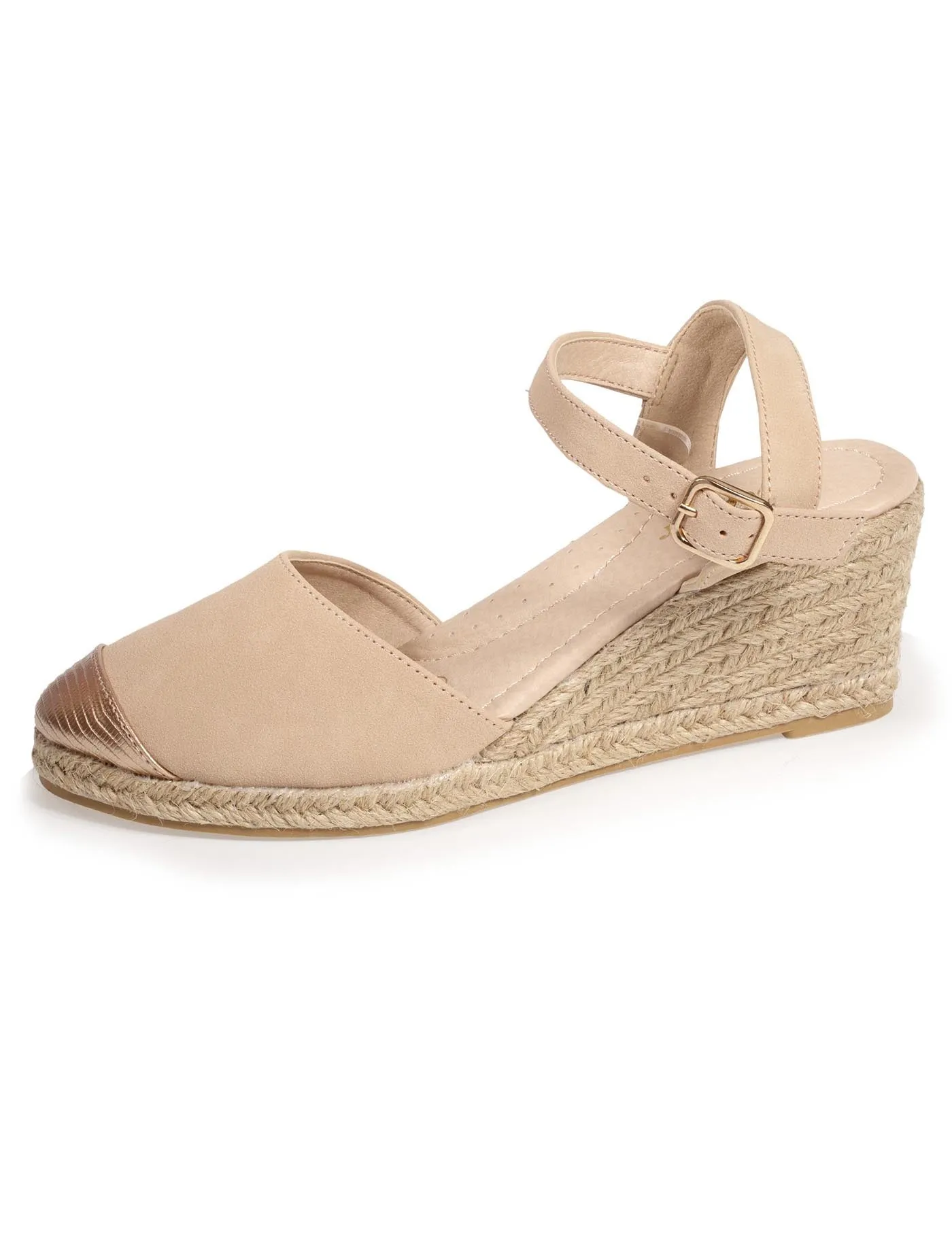 Espadrilles fermées Femme talon Nude