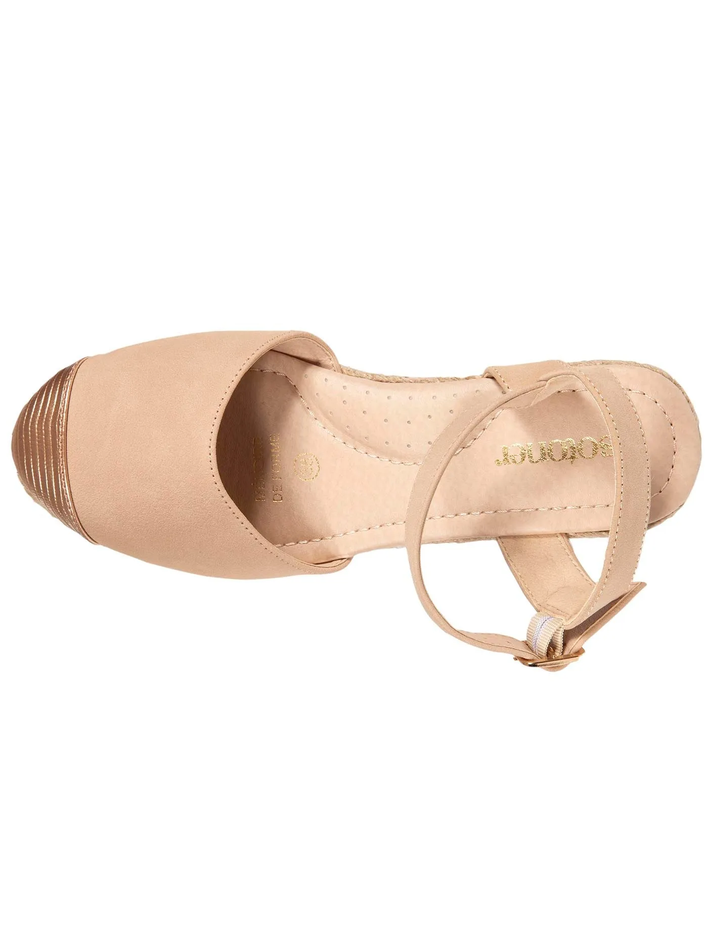 Espadrilles fermées Femme talon Nude